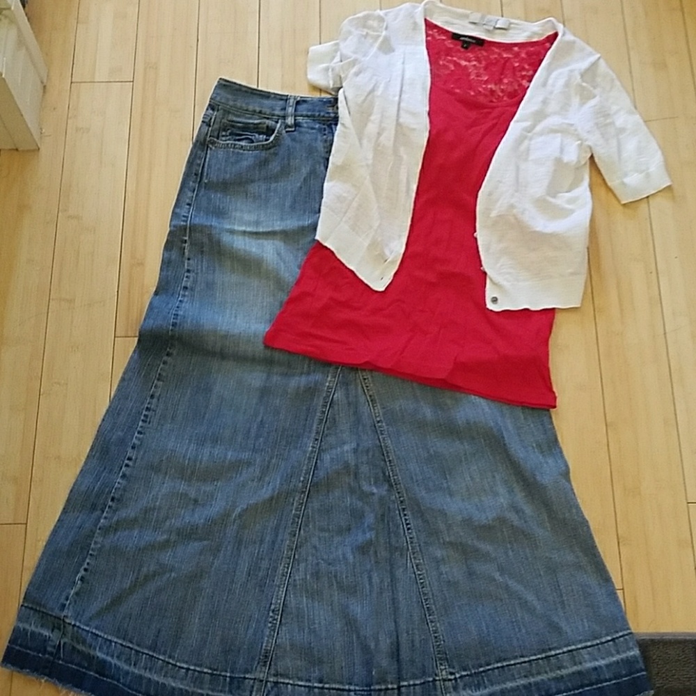 Modest denim skirt